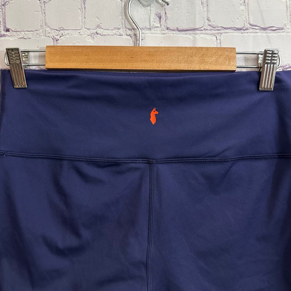 Cotopaxi Women's Mari Bike Shorts Navy Blue Orange Logo Size Medium Highwaisted - Picture 3 of 5